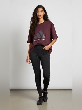 adidas  Burgundy with gray stripes Crewneck Sweatshirt